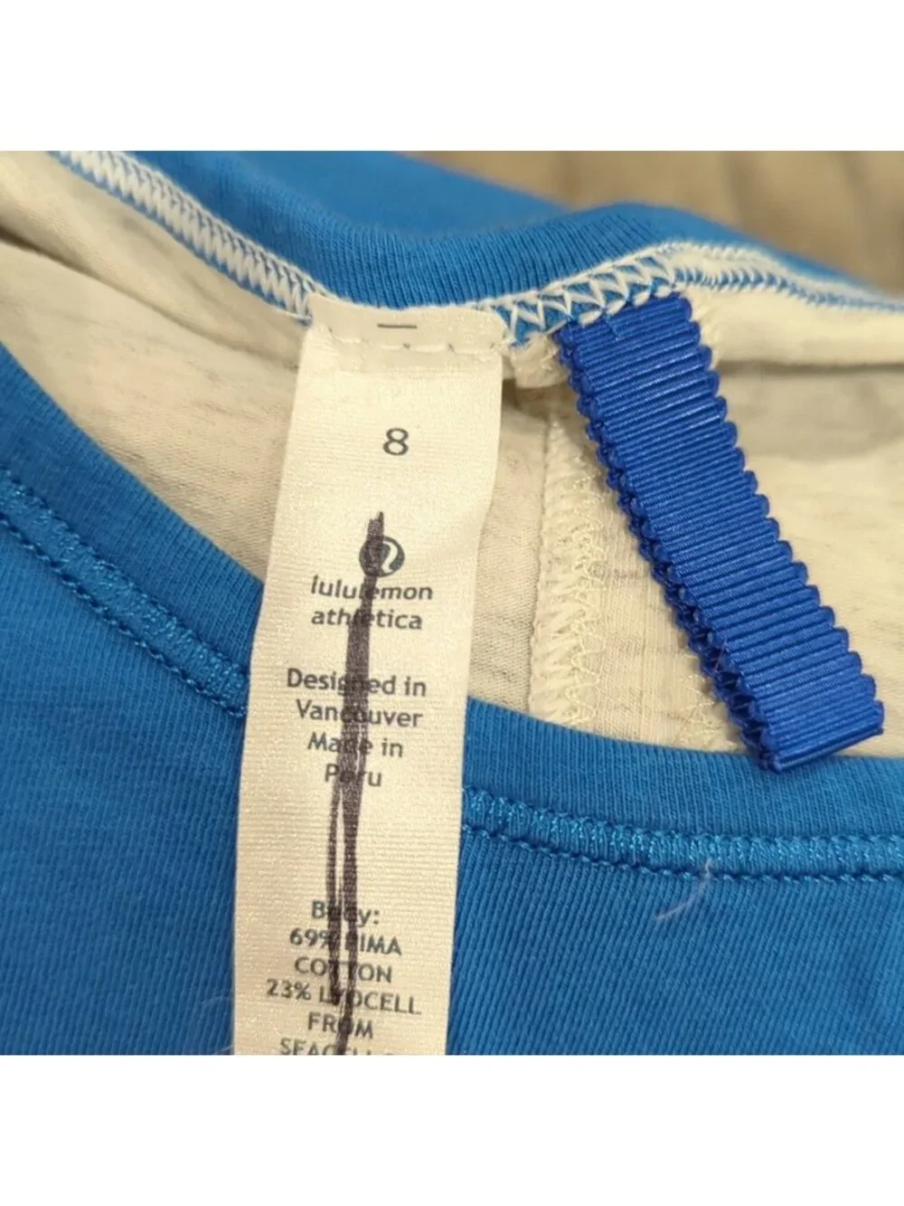 Lululemon Devotion Short Sleeve Tee Beaming Blue / Heathered Polar Cream